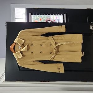 J Crew Double Breasted Trench Coat, Size 8 Petite